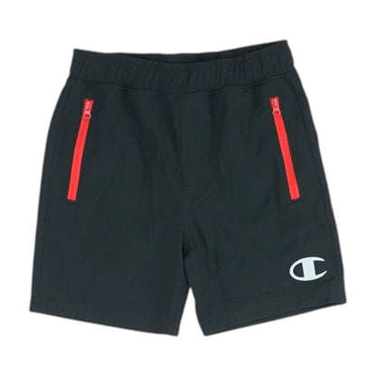 Black Solid Active Shorts