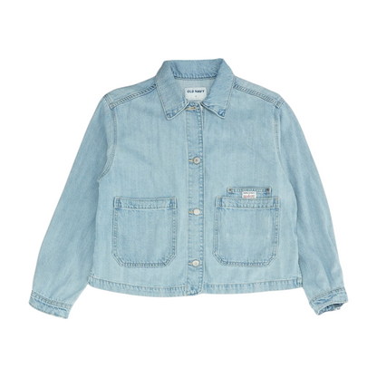 Blue Solid Denim Jacket