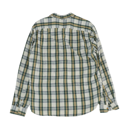 White Plaid Long Sleeve Button Down