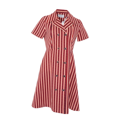 Red Striped Midi Dress