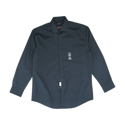 Black Solid Long Sleeve Button Down