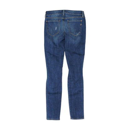 Blue Solid Skinny Leg Jeans