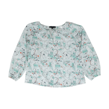 White Floral Blouse
