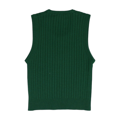 Vintage Green Solid Pullover Sweater