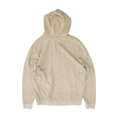 Beige Solid Hoodie Pullover