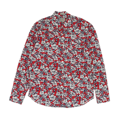 Red Floral Long Sleeve Button Down