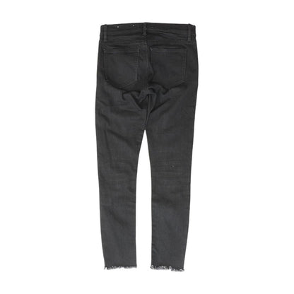 Black Solid Mid Rise Skinny Leg Jeans
