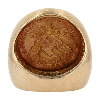 14K Yellow Gold 1880 Half Eagle Coin Fashion Ring