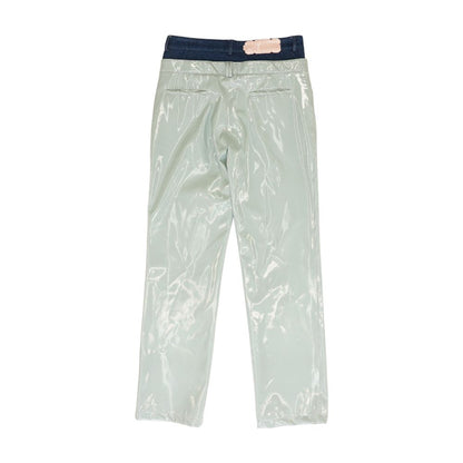 Green Color Block Five Pocket Pants