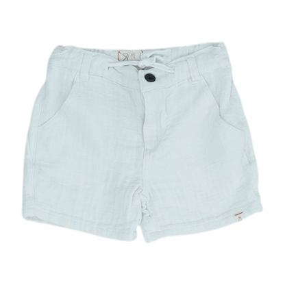 White Solid Chino Shorts