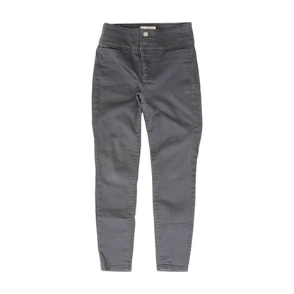 Gray Solid High Rise Skinny Leg Jeans