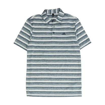 Blue Striped Short Sleeve Polo