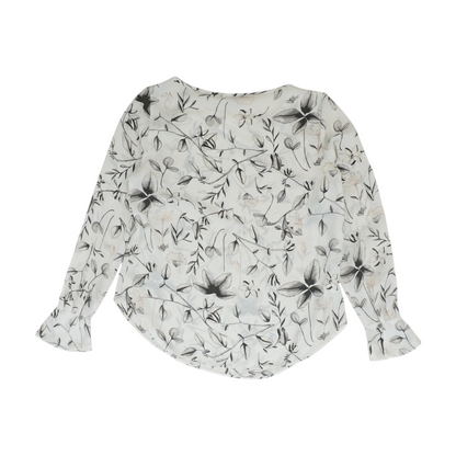White Floral Blouse