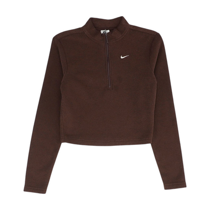 Brown Solid 1/4 Zip Pullover