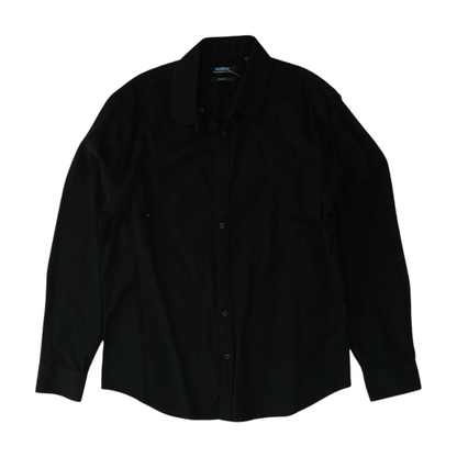 Black Solid Long Sleeve Button Down