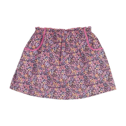 Purple Floral Midi Skirt