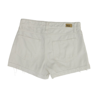 White Solid Denim Shorts