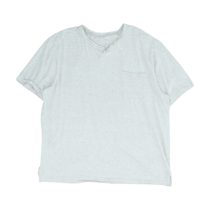 Beige Striped Henley T-Shirt