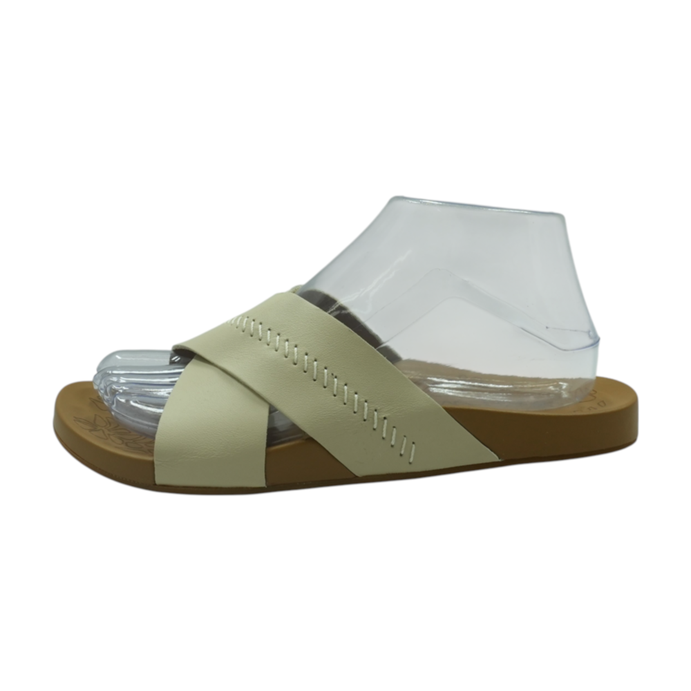 Olukai Beige Flat Sandals – Image 1