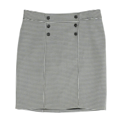 White Houndstooth Mini Skirt