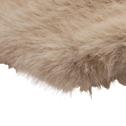 Cream Scalloped Trim Fuzzy Bucket Hat