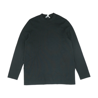 Black Solid Pullover Sweater