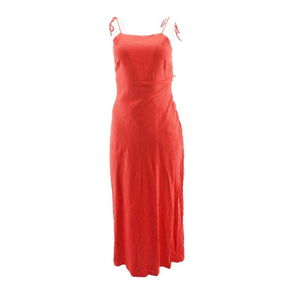 Red Solid Maxi Dress