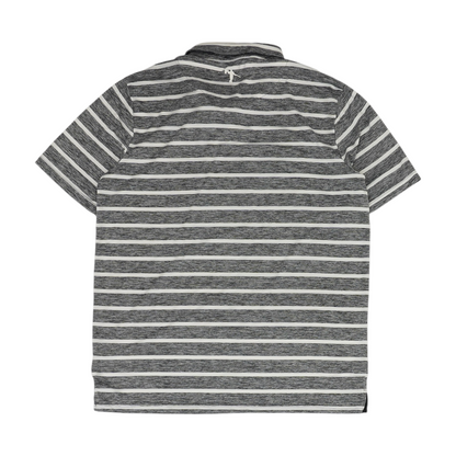 Gray Striped Short Sleeve Polo