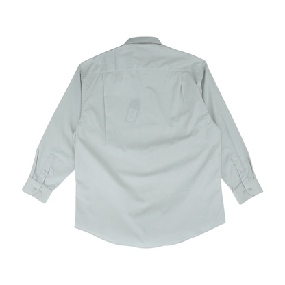 Gray Solid Long Sleeve Button Down