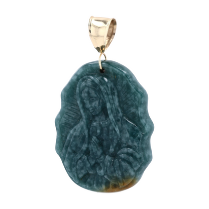 14K Yellow Gold Jade Pendant