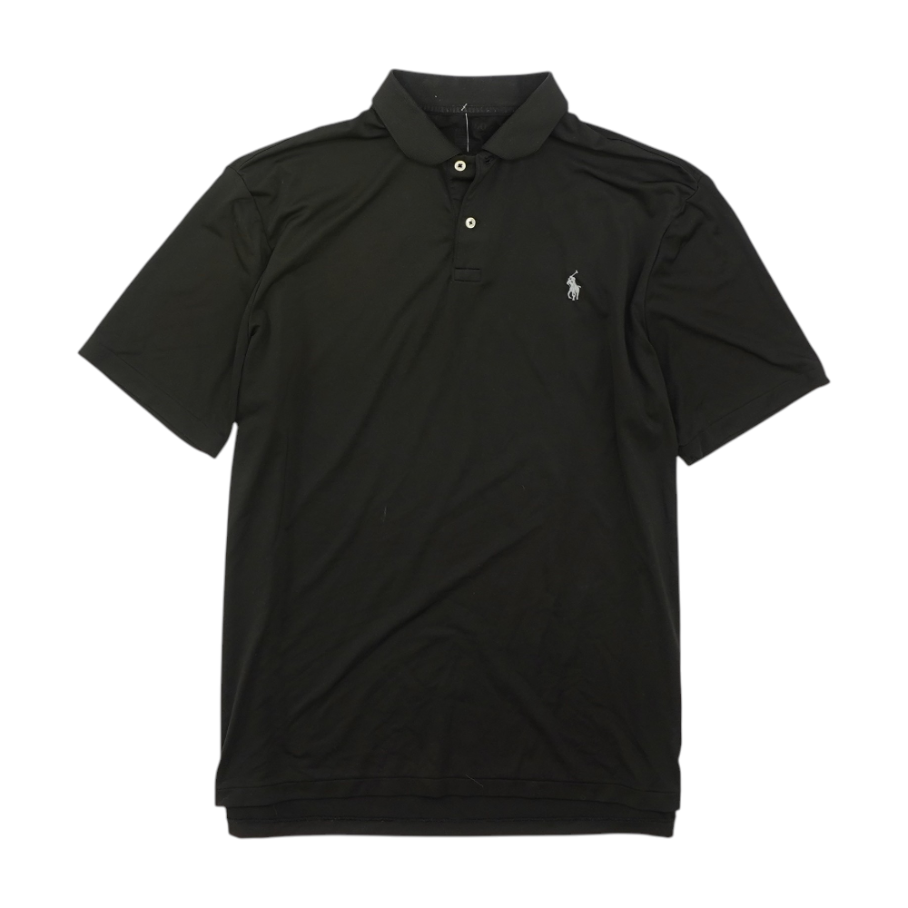 Black Solid Short Sleeve Polo