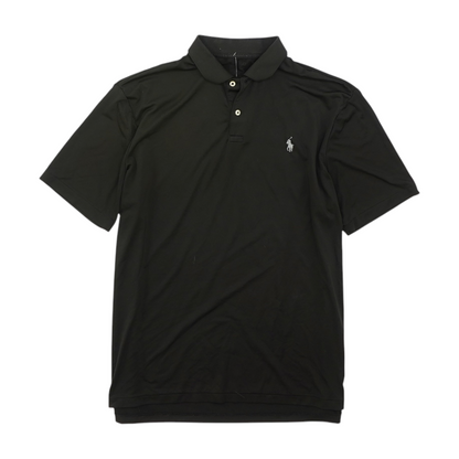 Black Solid Short Sleeve Polo