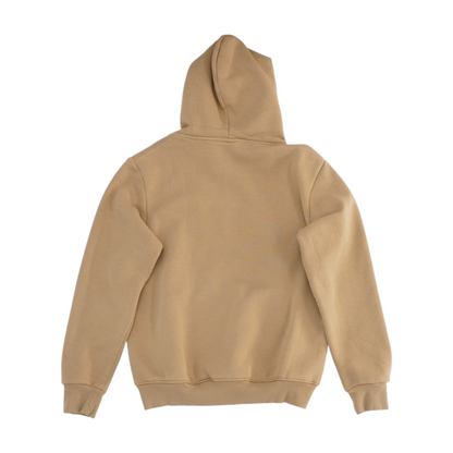 Tan Solid Hoodie Pullover