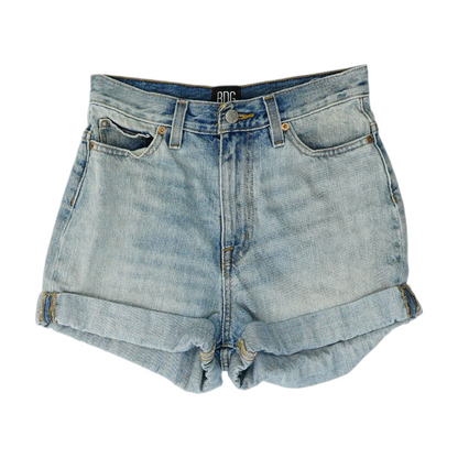 Blue Solid Denim Shorts