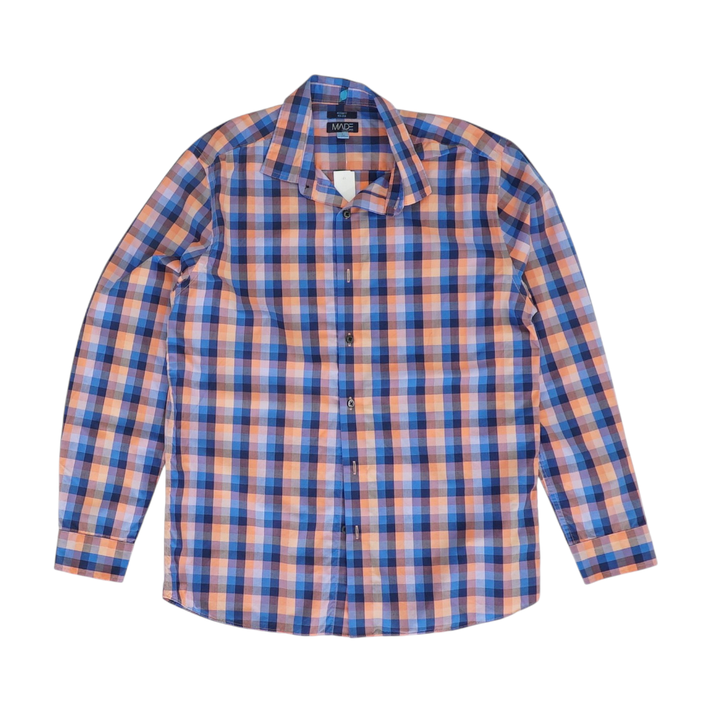 Blue Check Long Sleeve Button Down