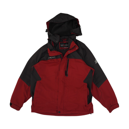 Red Color Block Jacket