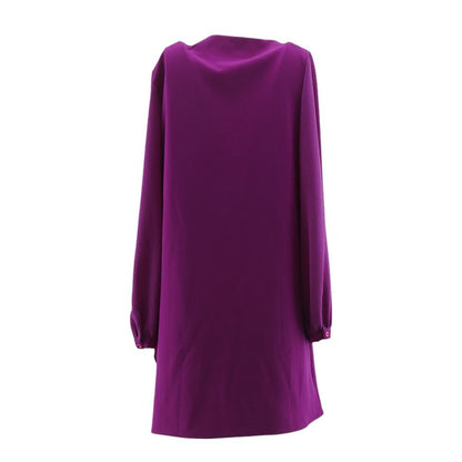 Purple Solid Midi Dress
