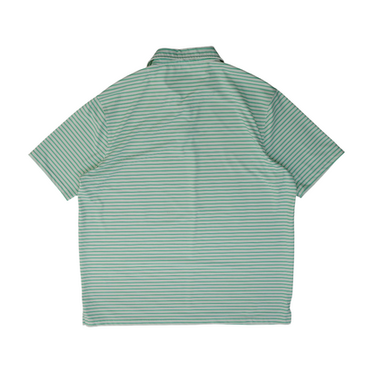 Green Striped Short Sleeve Polo