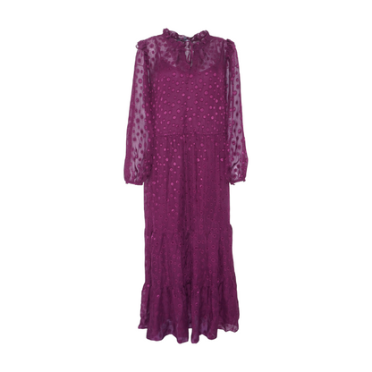 Purple Polka Dot Midi Dress