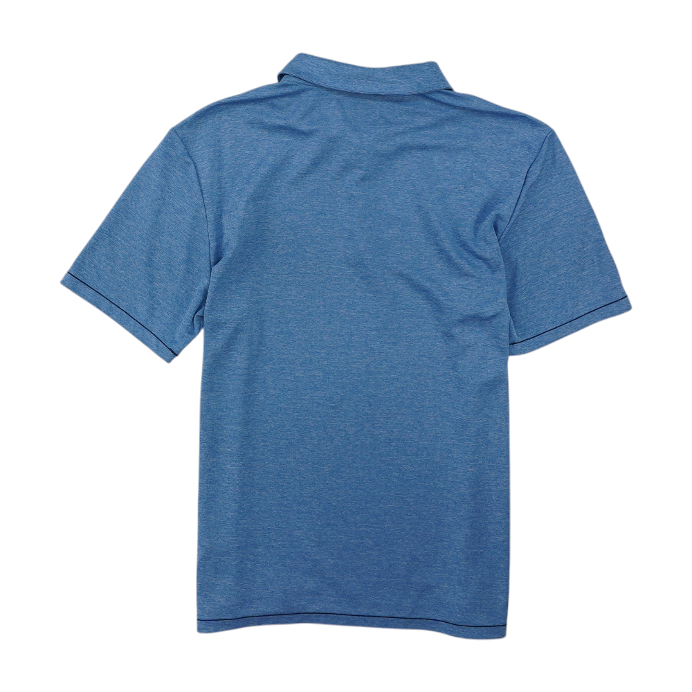 Blue Solid Short Sleeve Polo