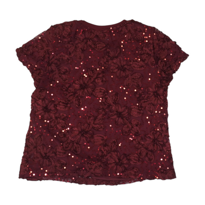 Burgundy Floral Blouse