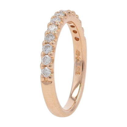 1/2 Ct 18K Rose Gold Prong Set Diamond Anniversary Ring