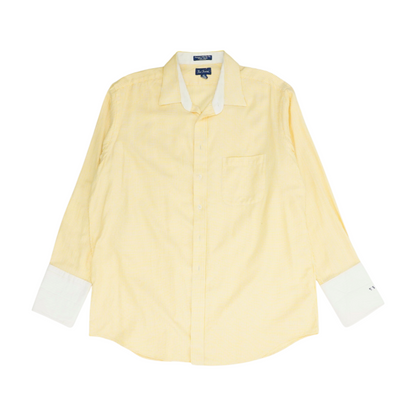 Yellow Abstract Long Sleeve Button Down