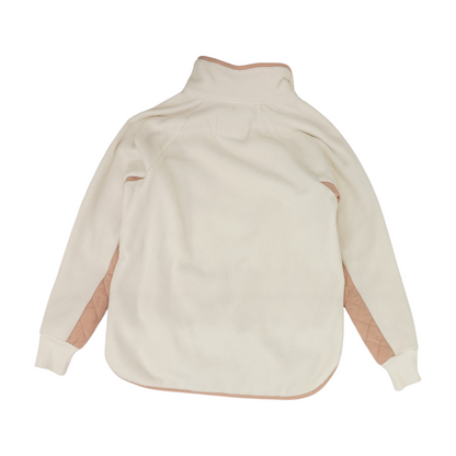Beige Color Block 1/4 Zip Pullover