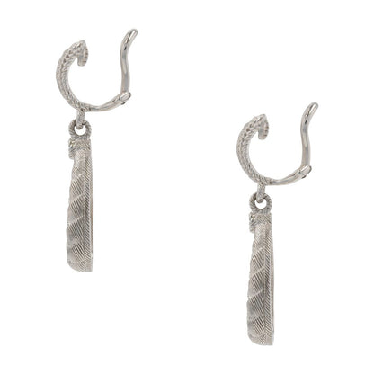 Sterling Silver Weaved Style Cubic Zirconia Clip On Earrings