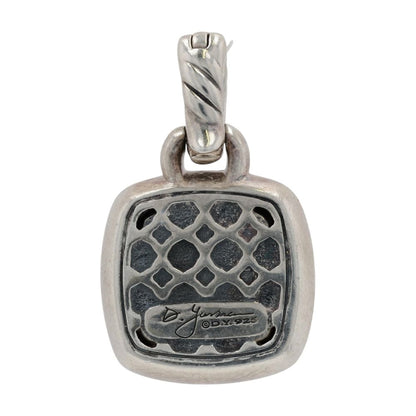 Sterling Silver Black Onyx And Diamond Halo Albion Pendant