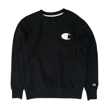 Black Solid Sweatshirt Pullover