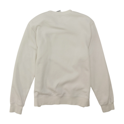 White Solid Sweatshirt Pullover