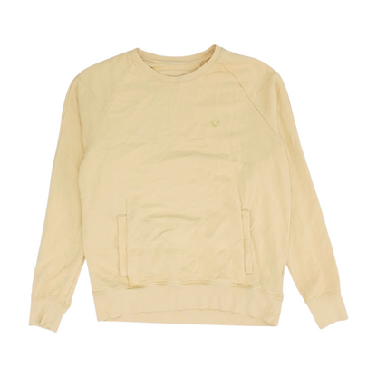 Beige Solid Sweatshirt Pullover