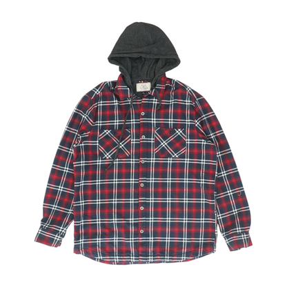 Navy Plaid Long Sleeve Button Down